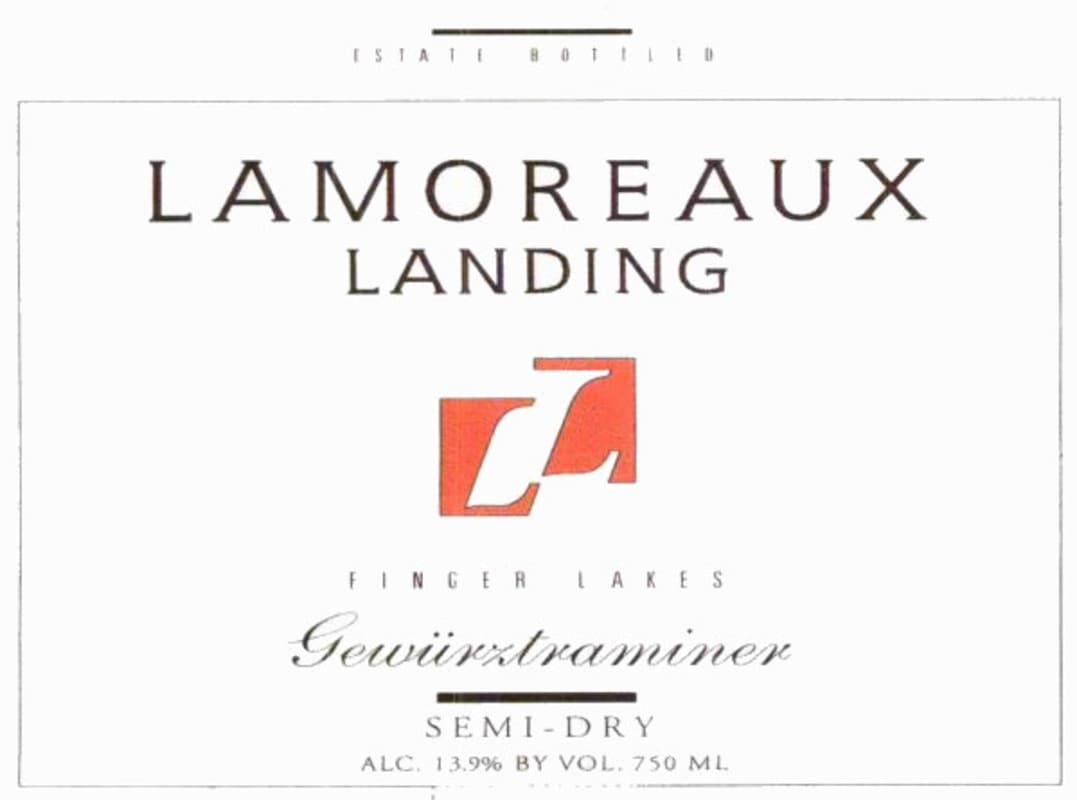 Lamoreaux Landing Semi-Dry Gewurztraminer 2015 Front Label