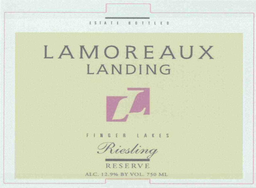 Lamoreaux Landing Reserve Riesling 2009 Front Label