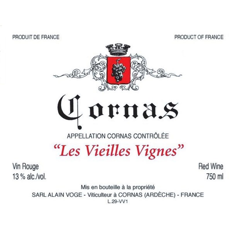 Alain Voge Cornas Vieilles Vignes 2012 Front Label