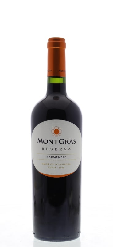 MontGras Reserva Carmenere 2014 Front Bottle Shot