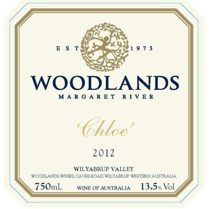 Woodlands Chloe Chardonnay 2012 Front Label