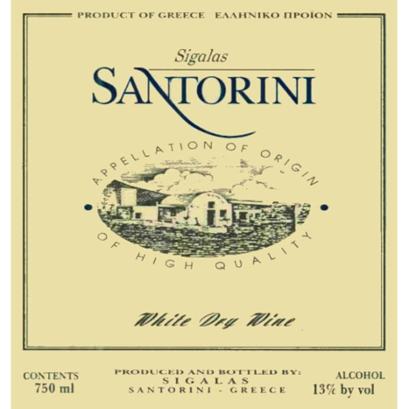 Sigalas Santorini Assyrtiko 2014 Front Label