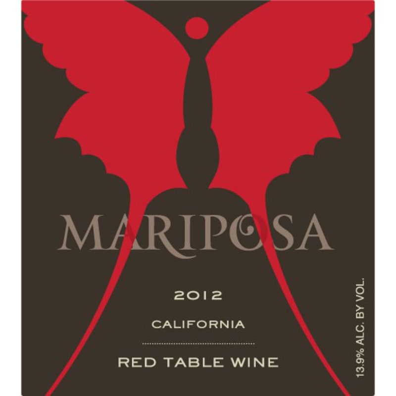 Mariposa Red Table Wine 2012 Front Label