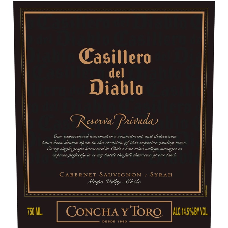 Casillero del Diablo Reserva Privada Cabernet Sauvignon 2014 Front Label