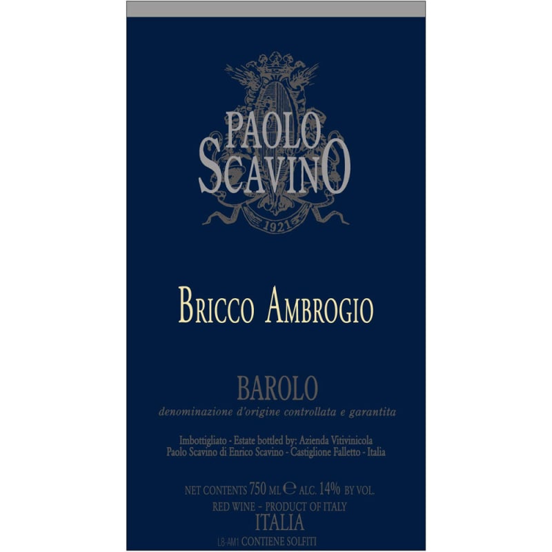 Paolo Scavino Barolo Bricco Ambrogio 2008 Front Label