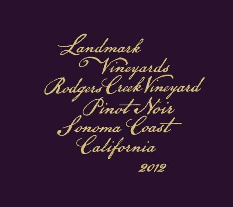 Landmark Rodgers Creek Vineyard Pinot Noir 2012 Front Label