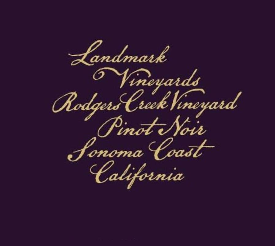 Landmark Rodgers Creek Vineyard Pinot Noir 2013 Front Label
