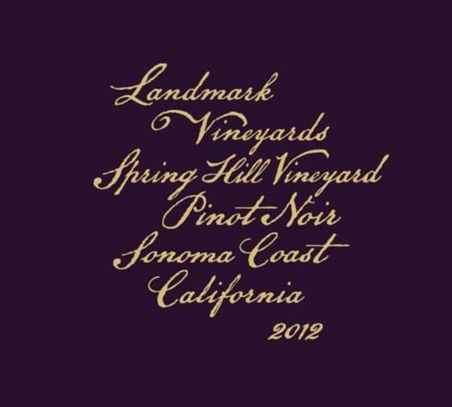 Landmark Spring Hill Vineyard Pinot Noir 2012 Front Label