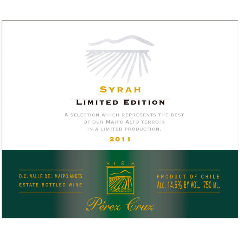 Perez Cruz Limited Edition Syrah 2011 Front Label