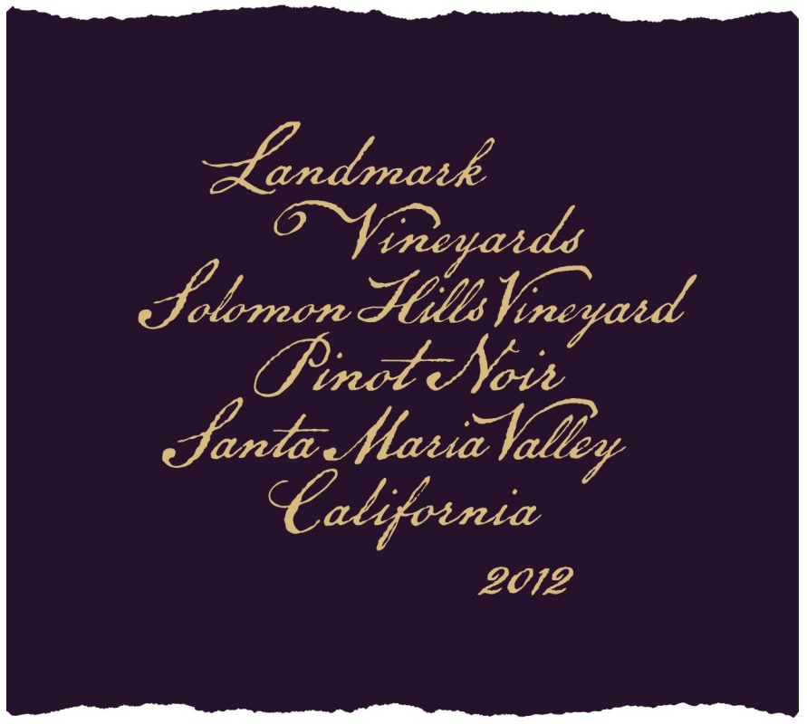 Landmark Solomon Hills Vineyard Pinot Noir 2012 Front Label