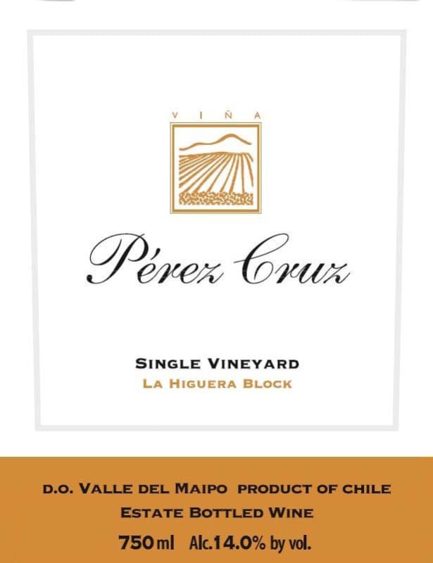 Perez Cruz Single Vineyard La Higuera Block 2013 Front Label