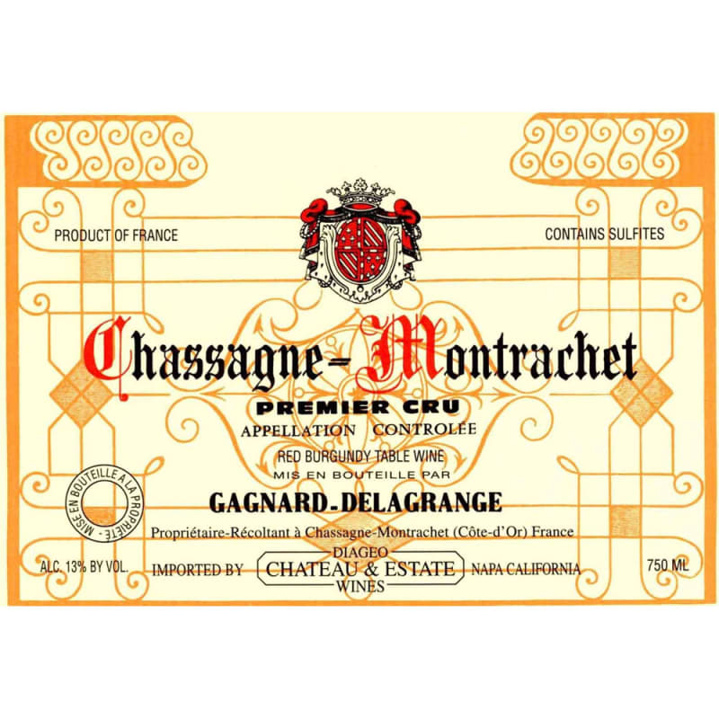 Gagnard-Delagrange Chassagne Montrachet Premier Cru Rouge 2011 Front Label