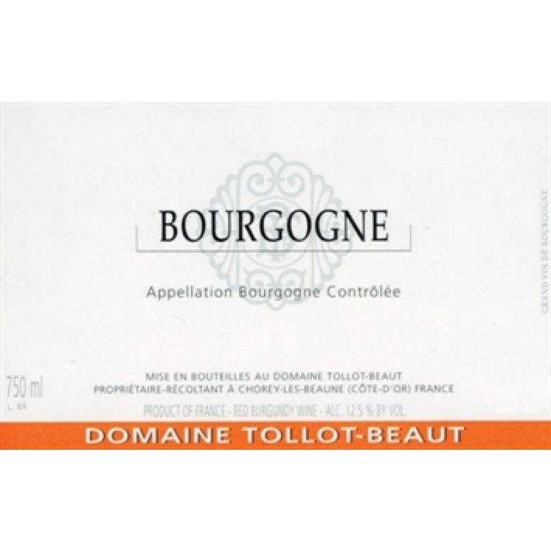 Domaine Tollot-Beaut Bourgogne Rouge 2010 Front Label