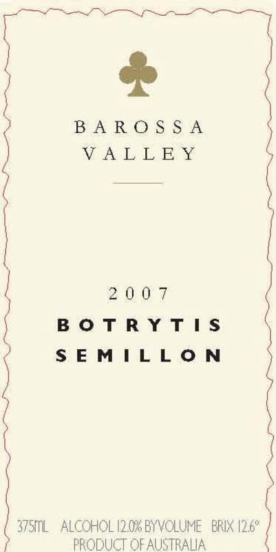 Peter Lehmann Excellence Collection Botrytis Semillon 2007 Front Label