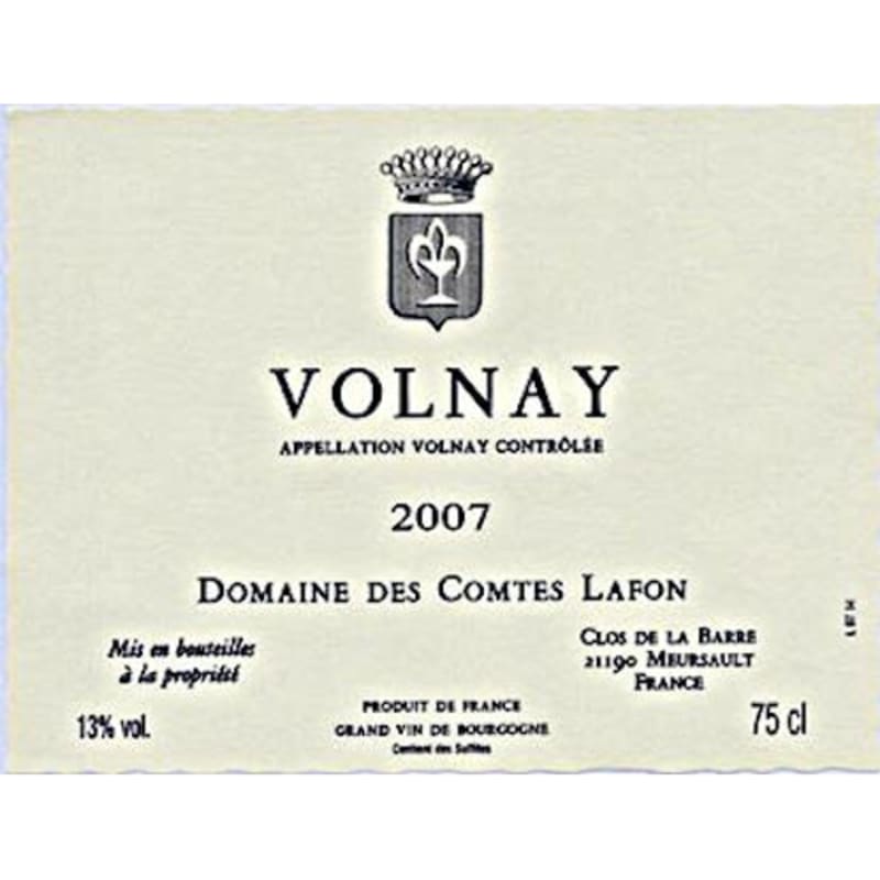 Domaine des Comtes Lafon Volnay 2007 Front Label