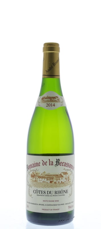Andre Brunel Cotes du Rhone La Becassonne Blanc 2014 Front Bottle Shot