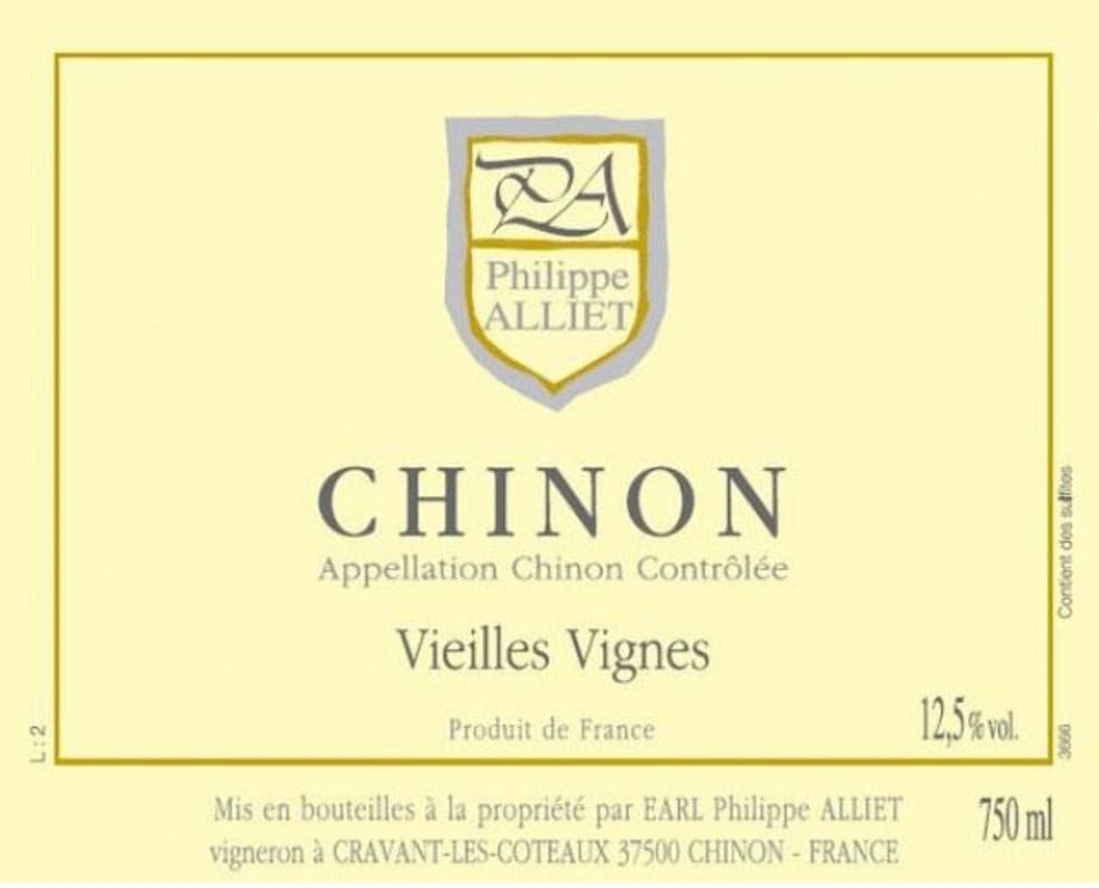 Philippe Alliet Chinon Vieilles Vignes 2012 Front Label