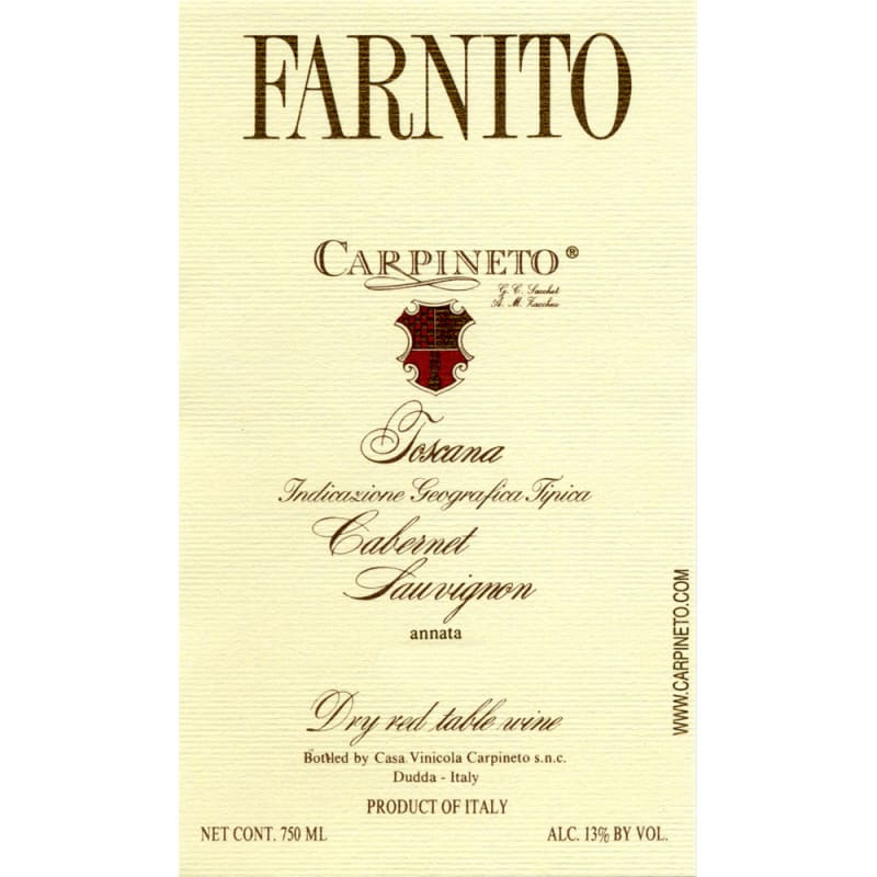 Carpineto Farnito Cabernet Sauvignon 2007 Front Label