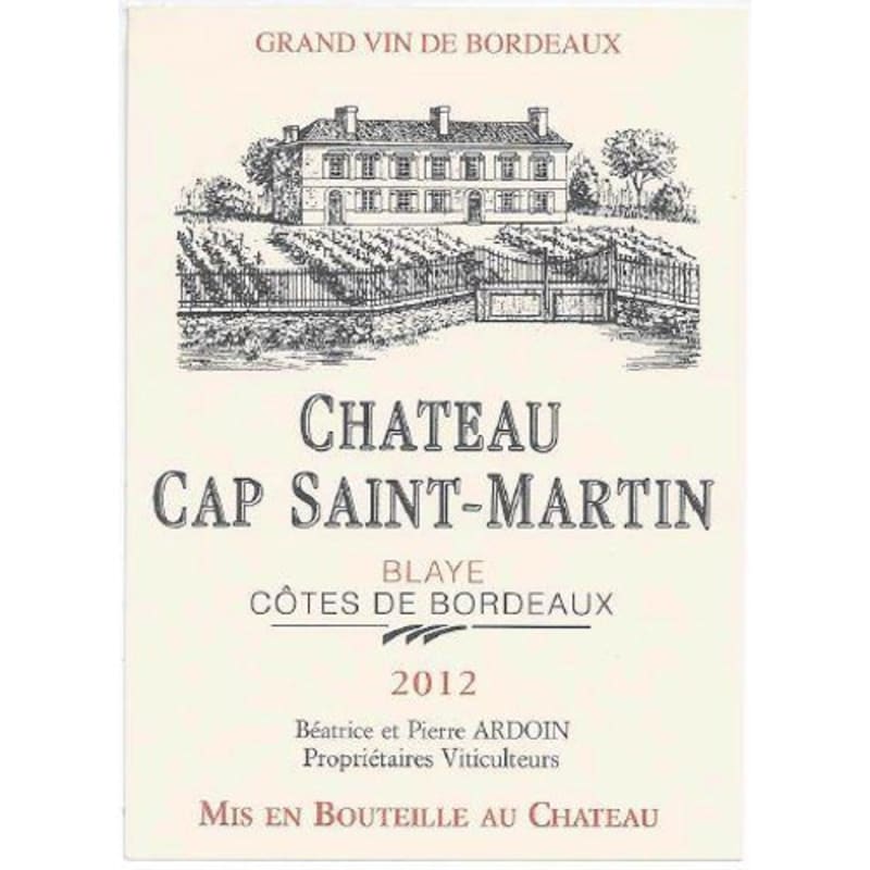 Chateau Cap Saint-Martin 2012 Front Label