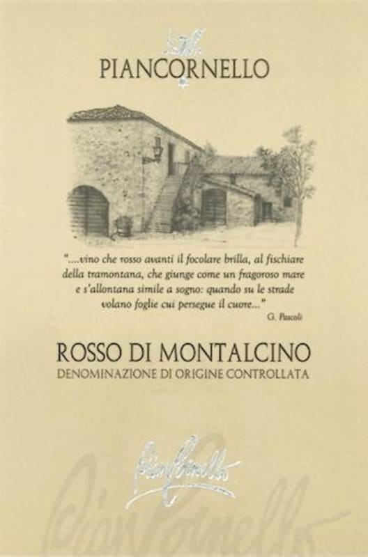 Piancornello Rosso di Montalcino 2014 Front Label