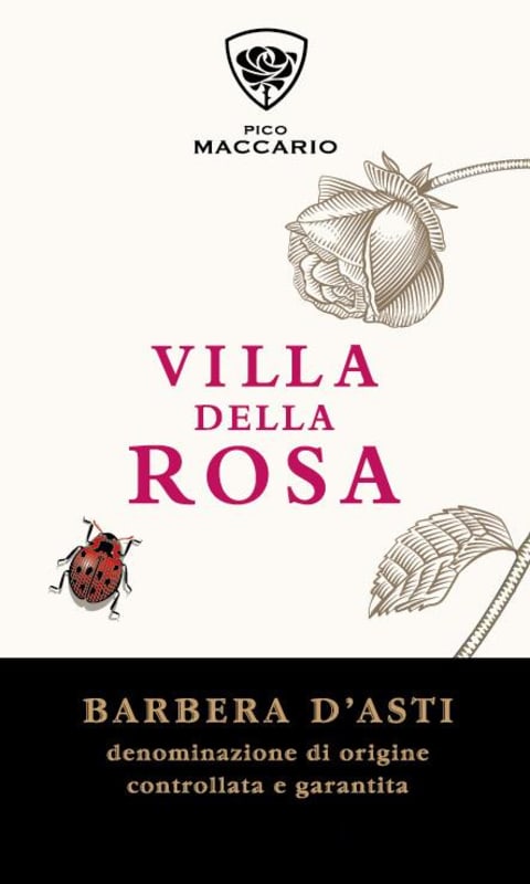 Pico Maccario Villa della Rosa Barbera d'Asti 2014 Front Label