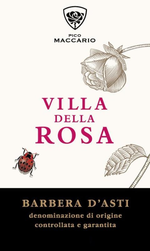 Pico Maccario Villa della Rosa Barbera d'Asti 2015 Front Label