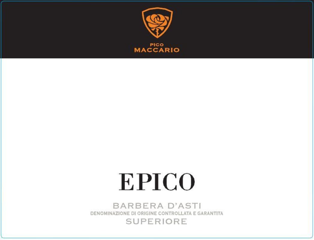 Pico Maccario Epico Barbera d'Asti Superiore 2012 Front Label