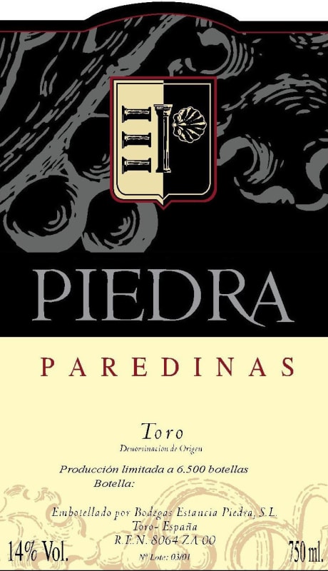 Val Piedra Paredinas 2005 Front Label