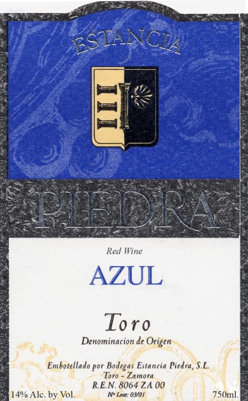Val Piedra Azul 2007 Front Label