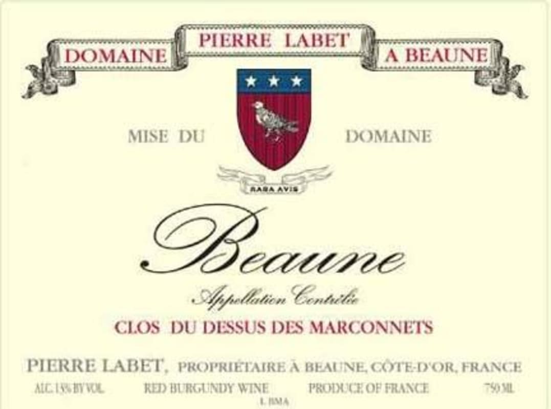 Domaine Pierre Labet Beaune Clos du dessus des Marconnets Rouge 2013 Front Label