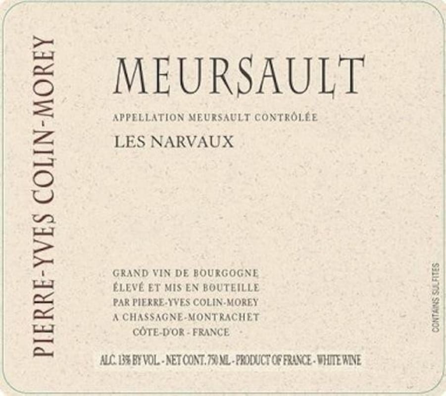 Pierre-Yves Colin-Morey Meursault Les Narvaux 2014 Front Label