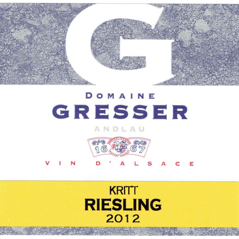 Domaine Remy Gresser Kritt Riesling 2012 Front Label