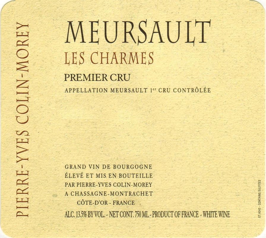Pierre-Yves Colin-Morey Meursault Les Charmes 2006 Front Label
