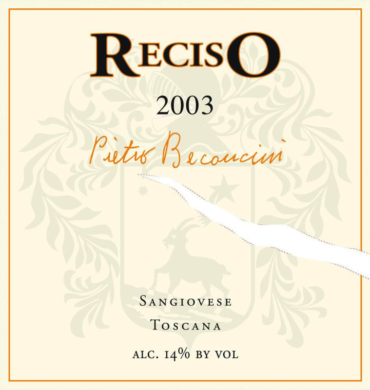 Pietro Beconcini Toscana Reciso 2003 Front Label