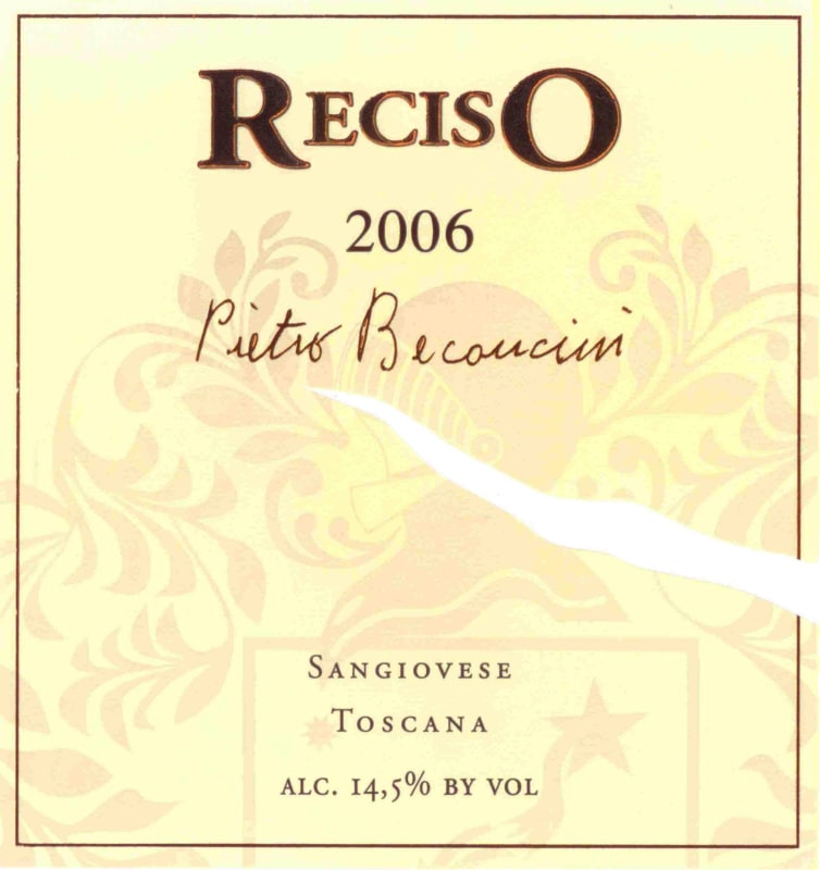 Pietro Beconcini Toscana Reciso 2006 Front Label