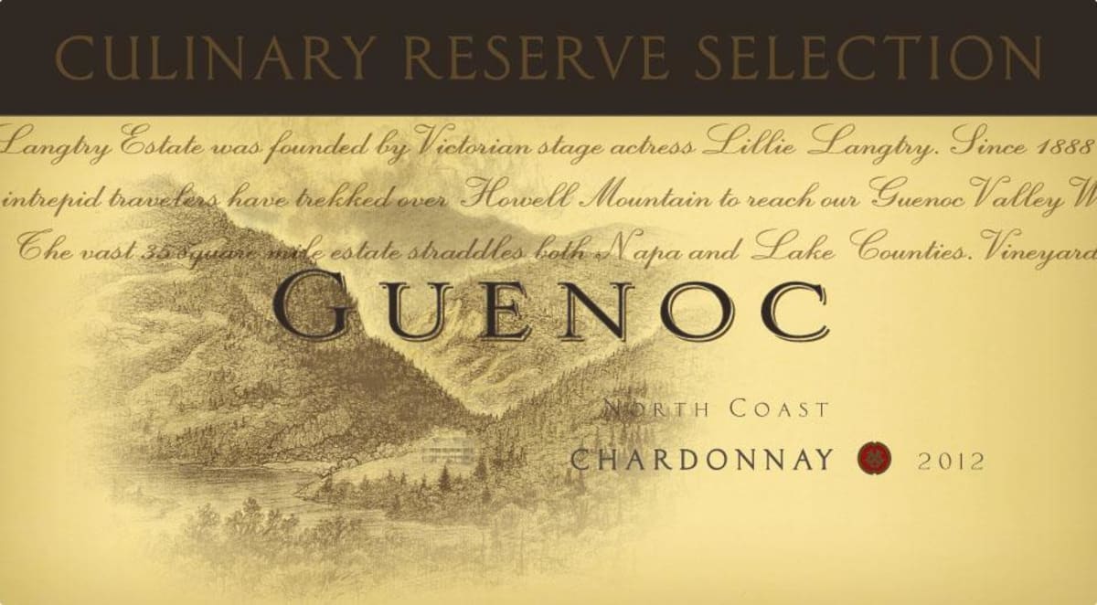 Langtry Estate Guenoc Culinary Reserve Selection Chardonnay 2012 Front Label