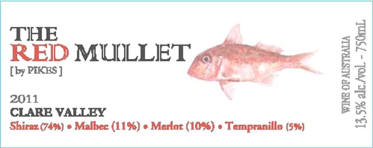 Pikes The Red Mullet 2011 Front Label