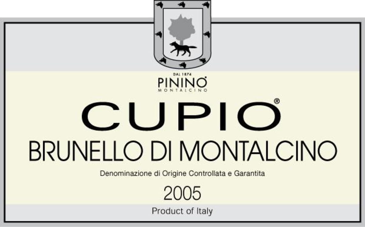 Pinino Cupio Brunello di Montalcino 2005 Front Label