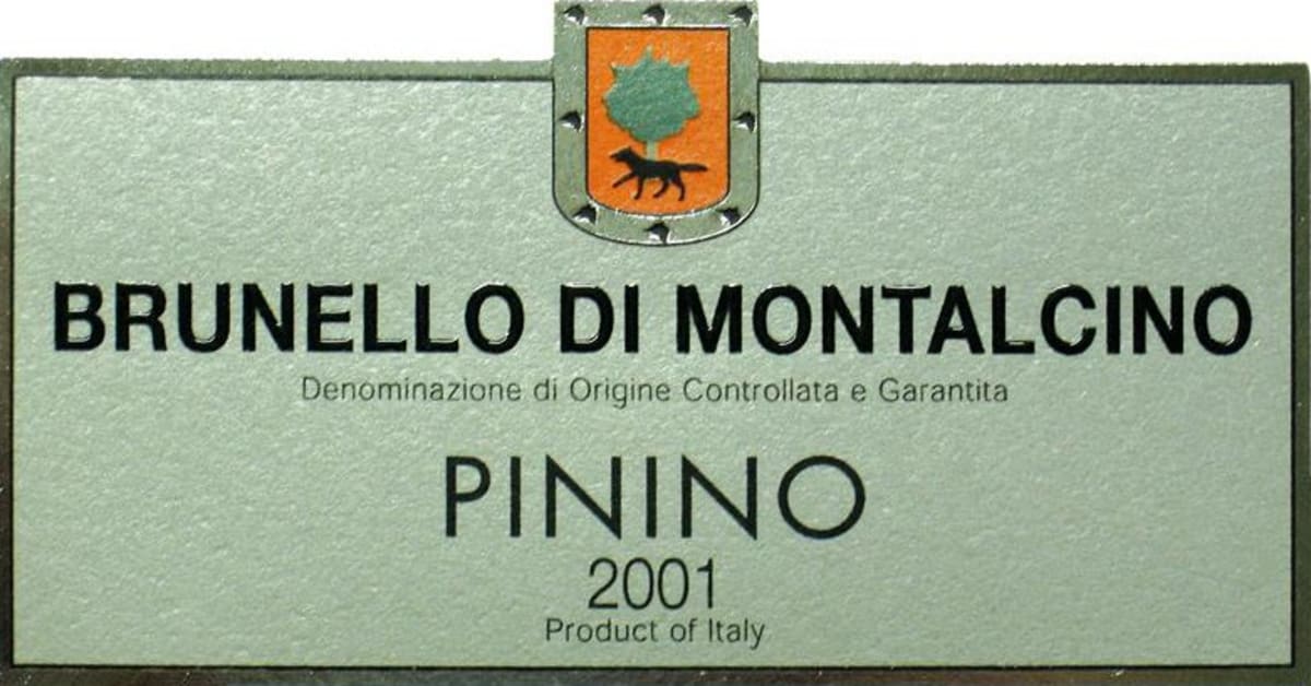 Pinino Brunello di Montalcino 2001 Front Label