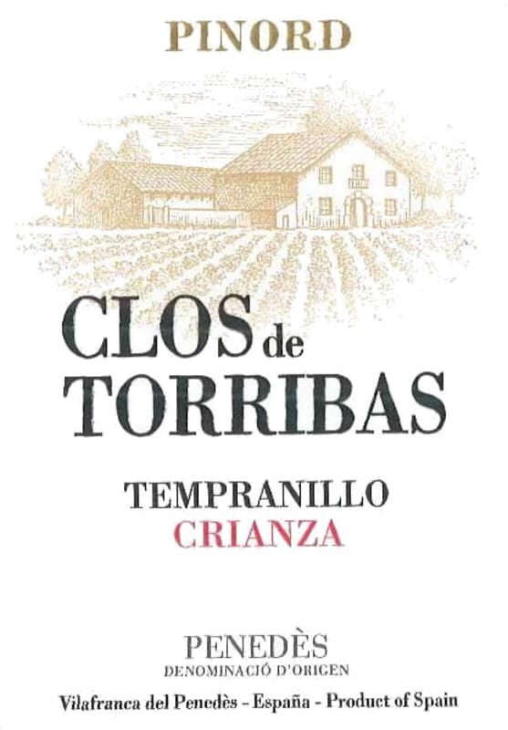 Bodegas Pinord Clos de Torribas Crianza 2012 Front Label