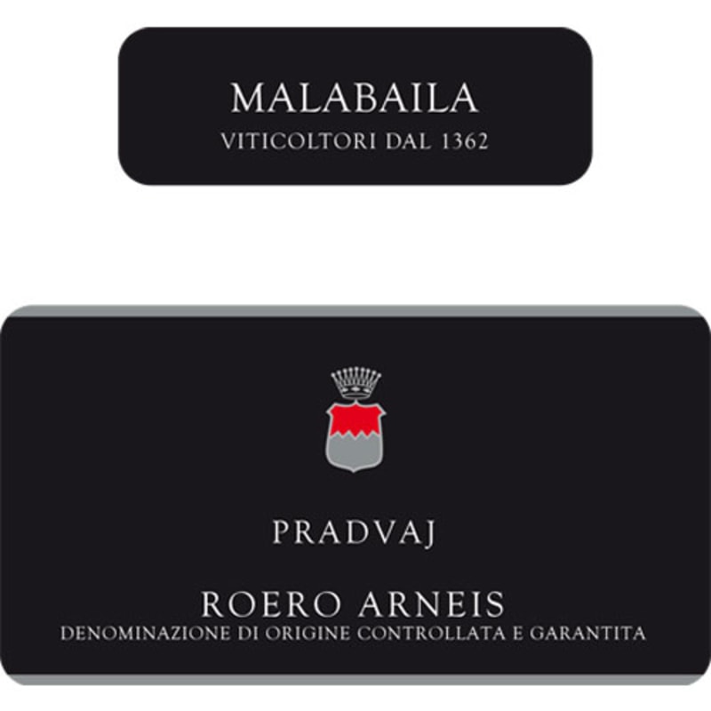 Malabaila Arneis Pradvaj 2014 Front Label