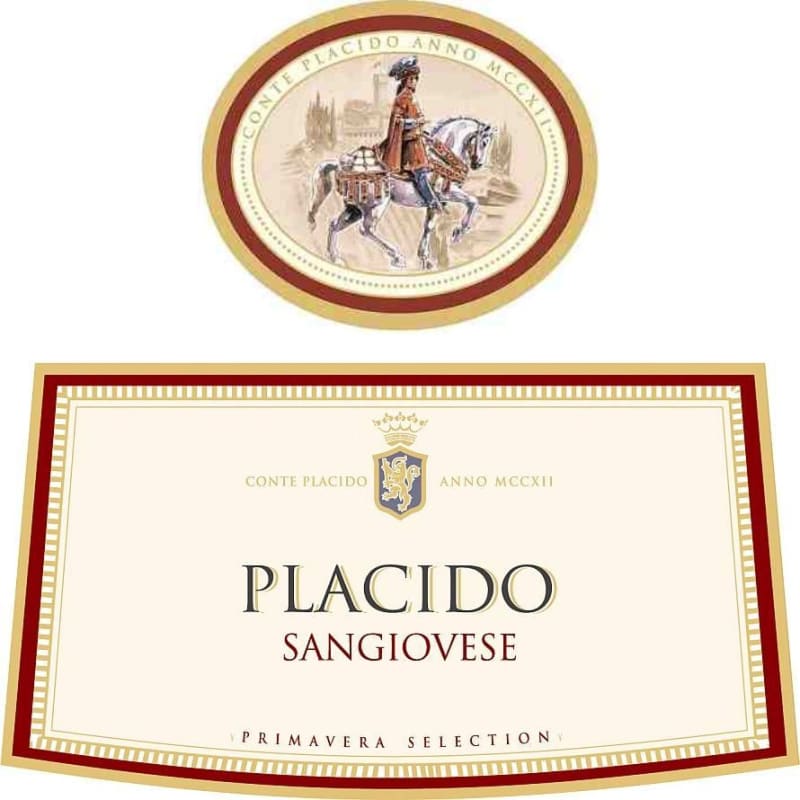Placido Toscana Primavera Selection Sangiovese 2012 Front Label