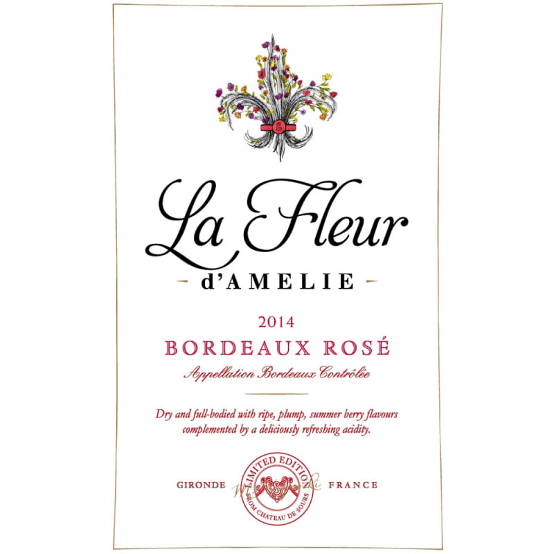 Chateau de Sours La Fleur d'Amelie Rose 2014 Front Label