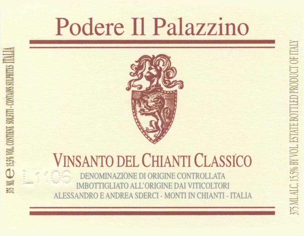 Podere Il Palazzino Vin Santo del Chianti Classico 1999 Front Label