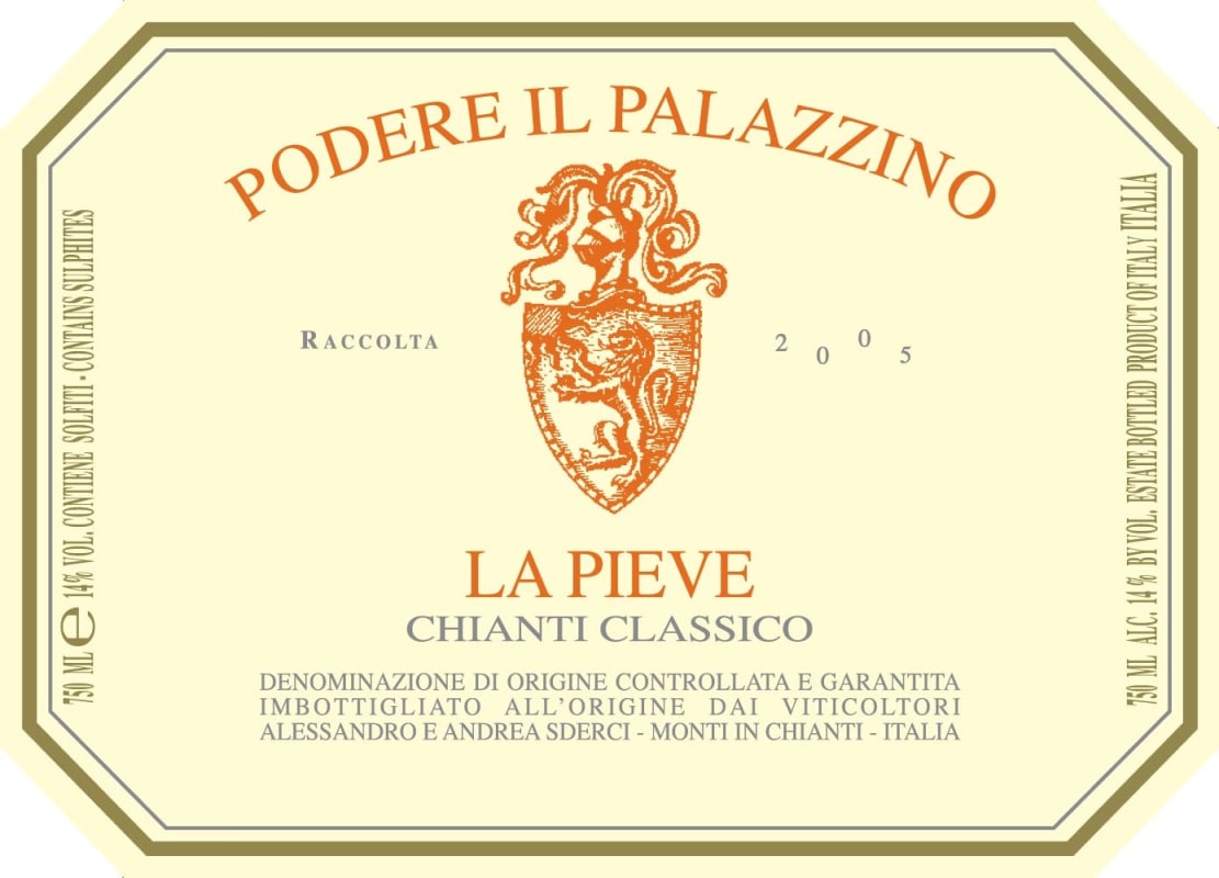 Podere Il Palazzino Chianti Classico La Pieve 2005 Front Label