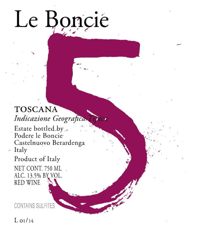 Podere Le Boncie Toscana 5 2014 Front Label