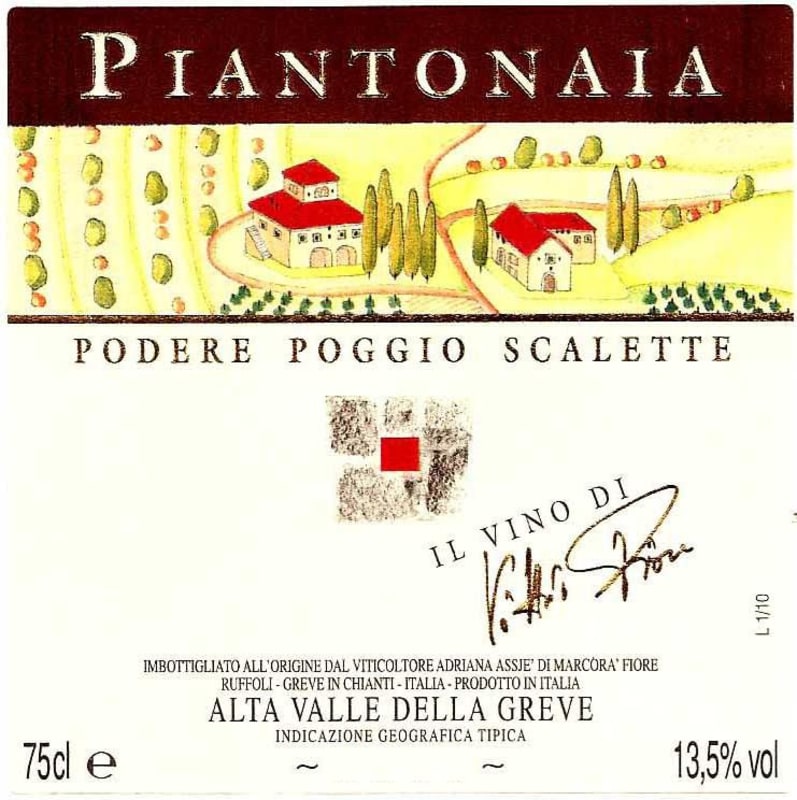 Poggio Scalette Piantonaia Alta Valle della Greve Merlot 2009 Front Label