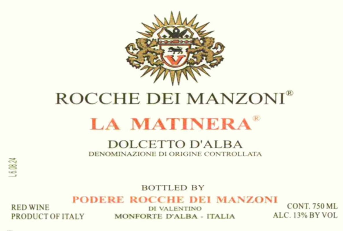 Rocche dei Manzoni Dolcetto d'Alba La Matinera 2012 Front Label