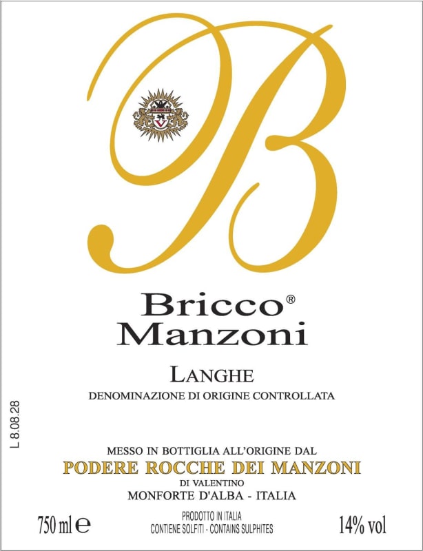 Rocche dei Manzoni Bricco Manzoni Langhe Rosso 2006 Front Label
