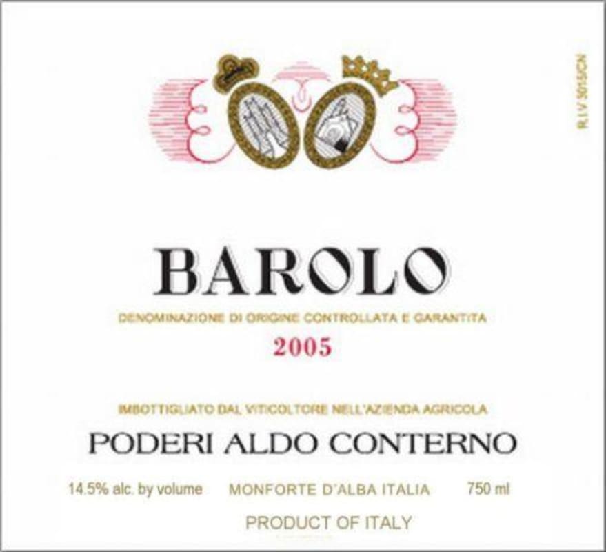 Aldo Conterno Barolo 2005 Front Label